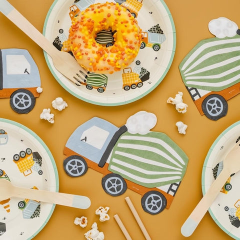 Teller Baufahrzeuge, 18x18 cm PartyDeco 4