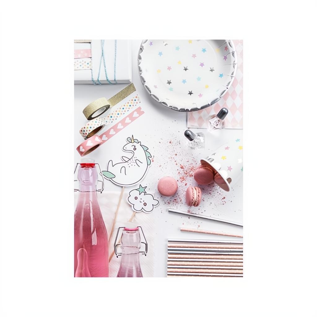 Teller Einhorn - Sterne, 18 cm PartyDeco 3