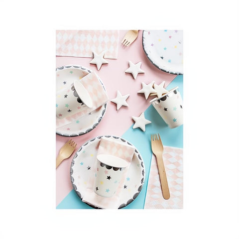 Teller Einhorn - Sterne, 18 cm PartyDeco 4