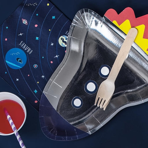Teller Kosmos - Rakete, 21,5x29,5cm. PartyDeco 2