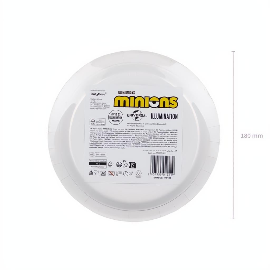 Teller Minions, 18 cm PartyDeco 4