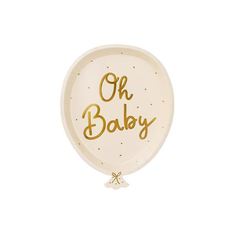 Teller Oh baby, 17.5x22 cm PartyDeco 1
