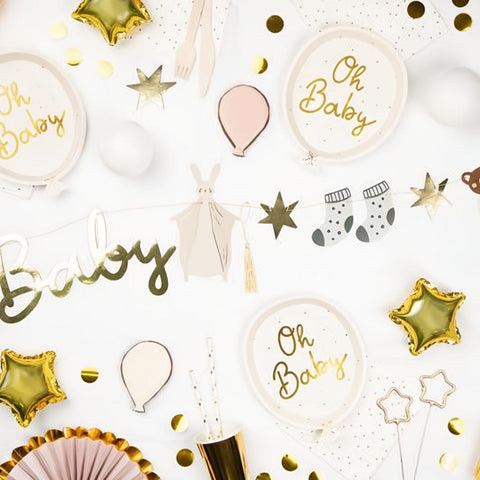 Teller Oh baby, 17.5x22 cm PartyDeco 2