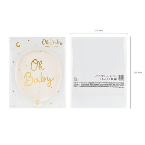Teller Oh baby, 17.5x22 cm PartyDeco 6