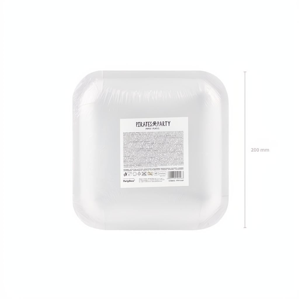 Teller Piraten, rot, 20x20cm PartyDeco 6