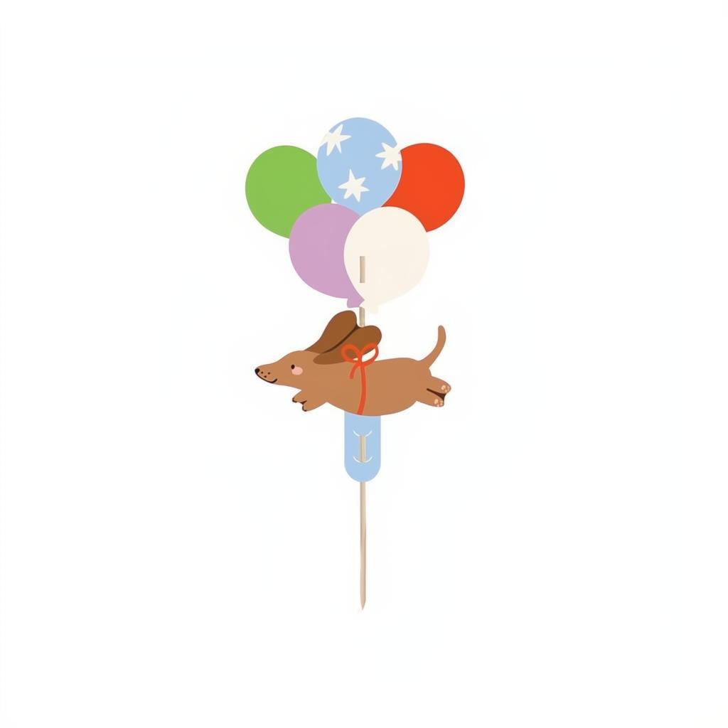 Topper auf Kuchen Dackel, 9x17 cm PartyDeco 1