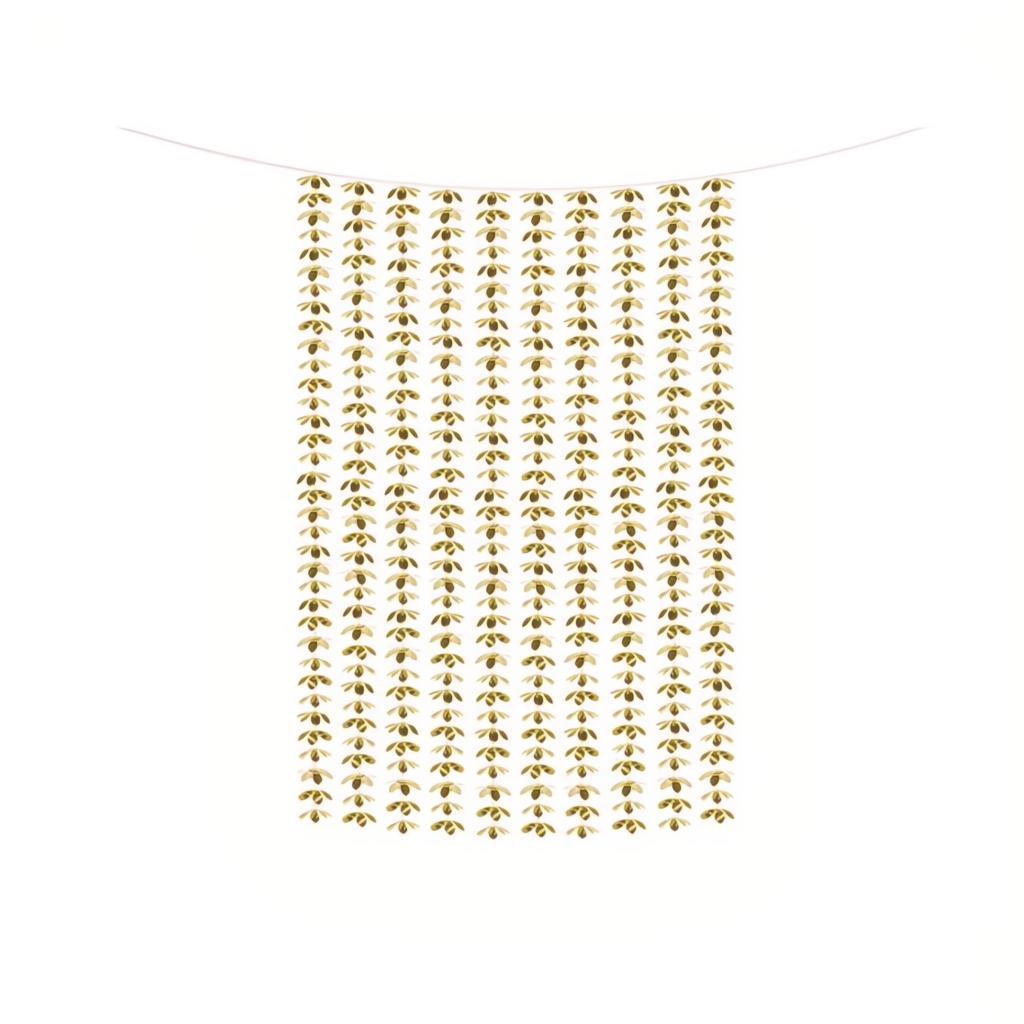 Vorhang - Blumen, gold, 100x210cm PartyDeco 1