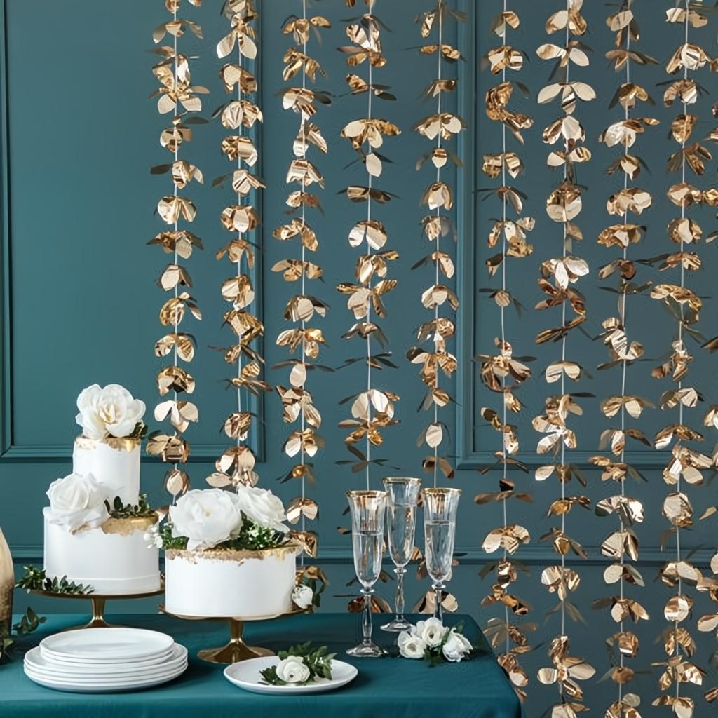 Vorhang - Blumen, gold, 100x210cm PartyDeco 2