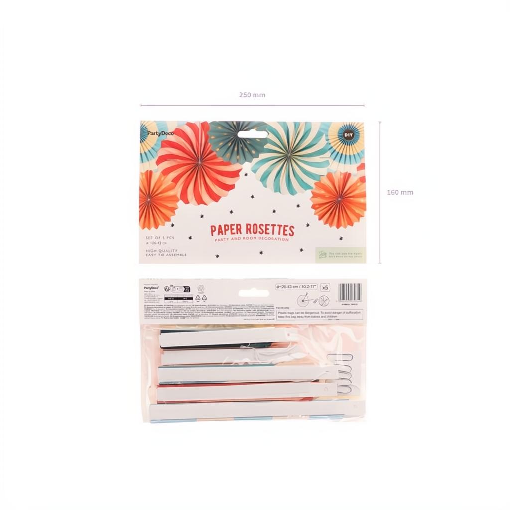 Zirkus-Dekorative Rosetten, Set, 26-43 cm PartyDeco 6