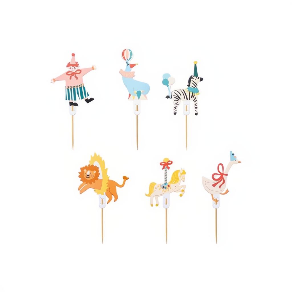 Zirkus Muffin Dekoration, 9-11,5 cm PartyDeco 1